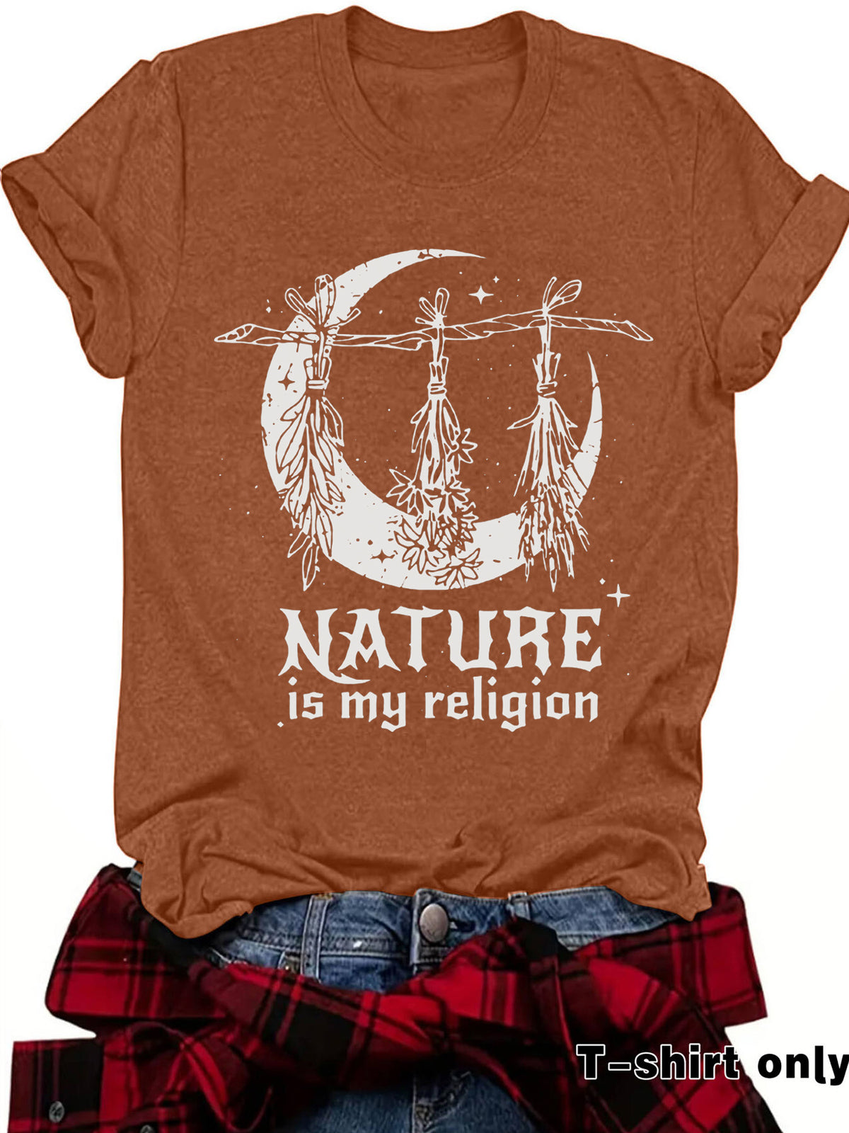 T-shirt imprimé à motif céleste de sorcière