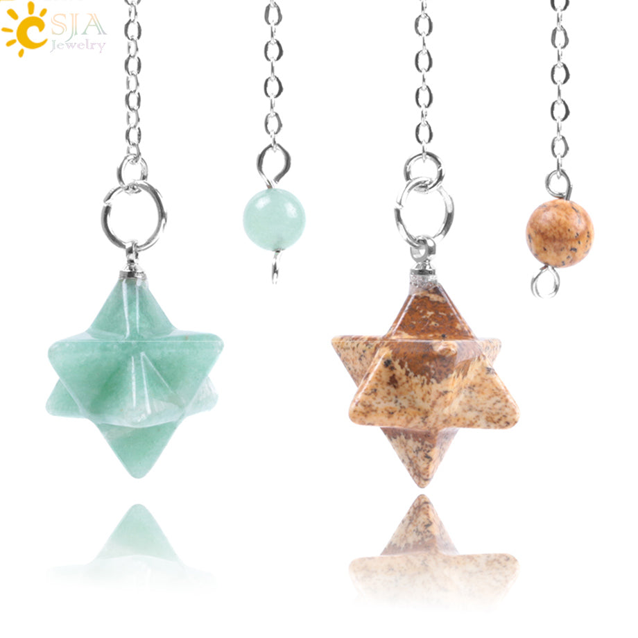 Pendule Merkabah en pierre naturelle