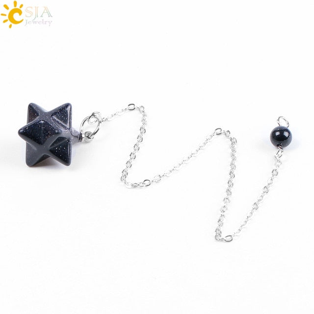 Pendule Merkabah en pierre naturelle