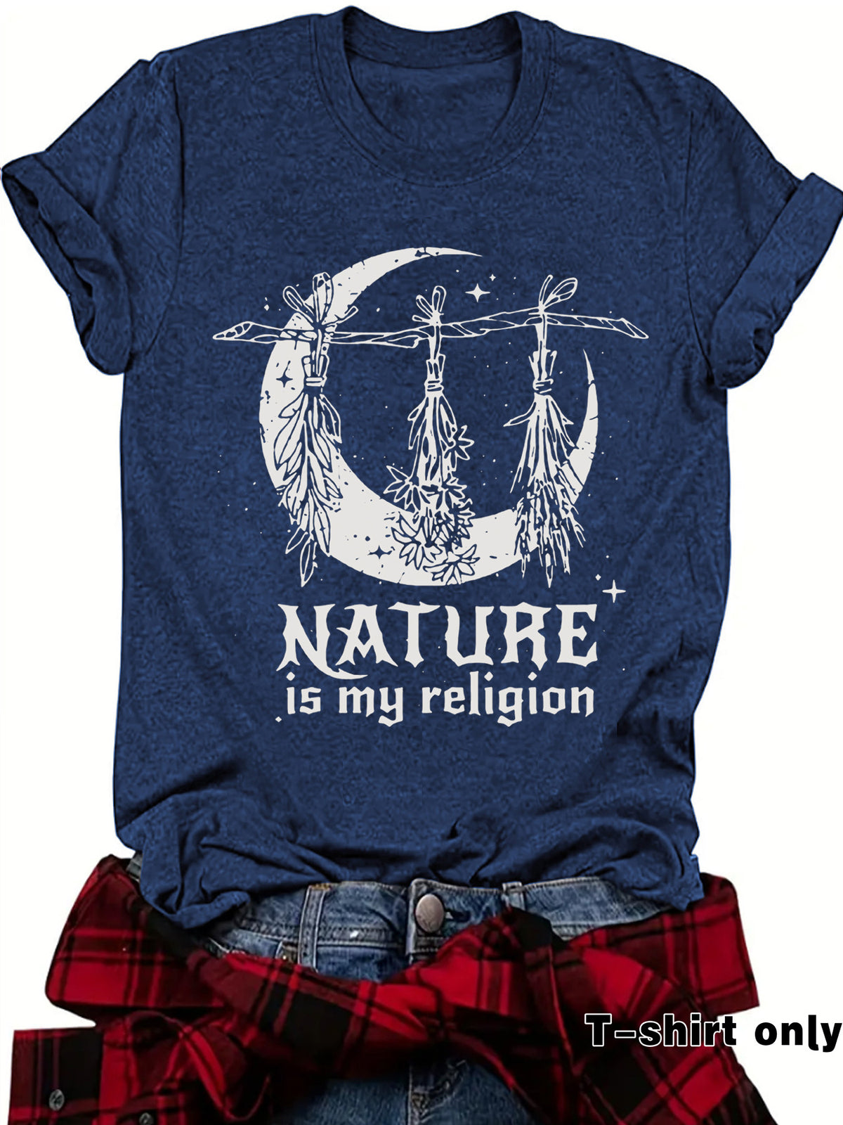 T-shirt imprimé à motif céleste de sorcière