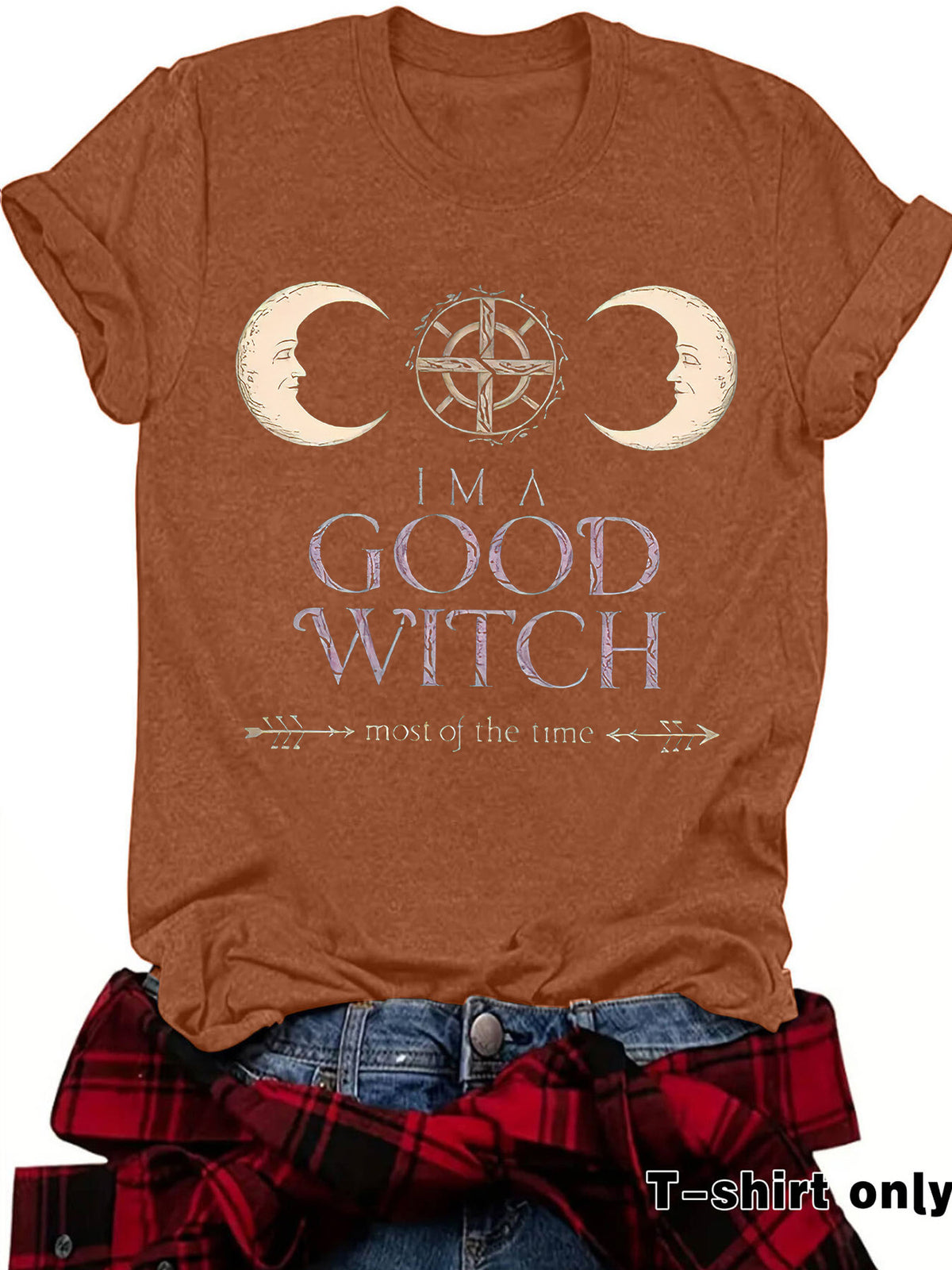 T-shirt imprimé à motif céleste de sorcière
