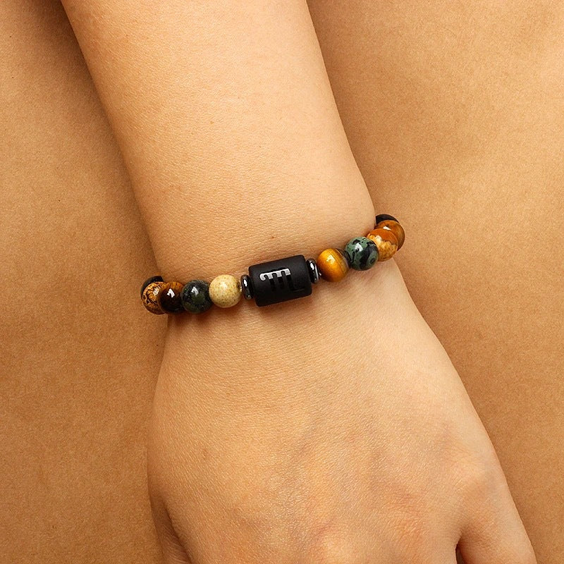 Bracelet zodiacal en perles de pierre naturelle