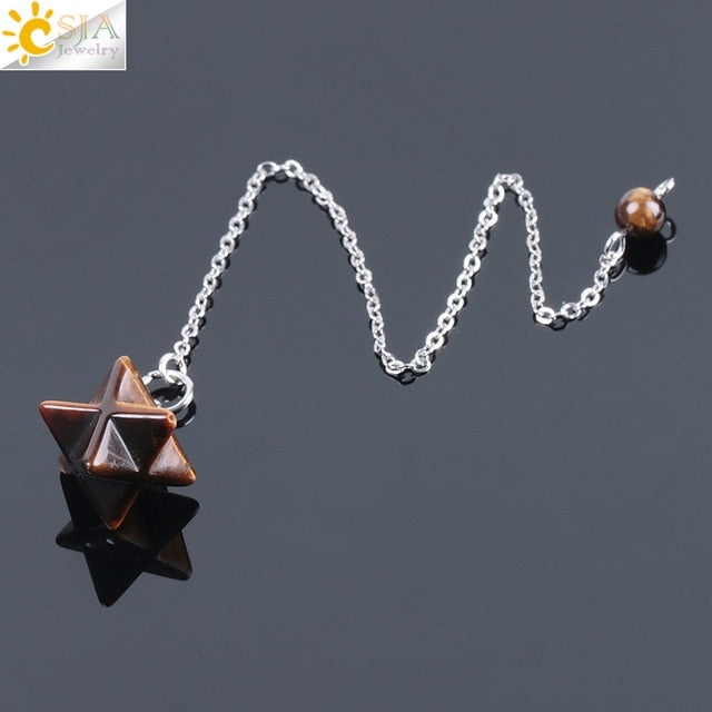 Pendule Merkabah en pierre naturelle