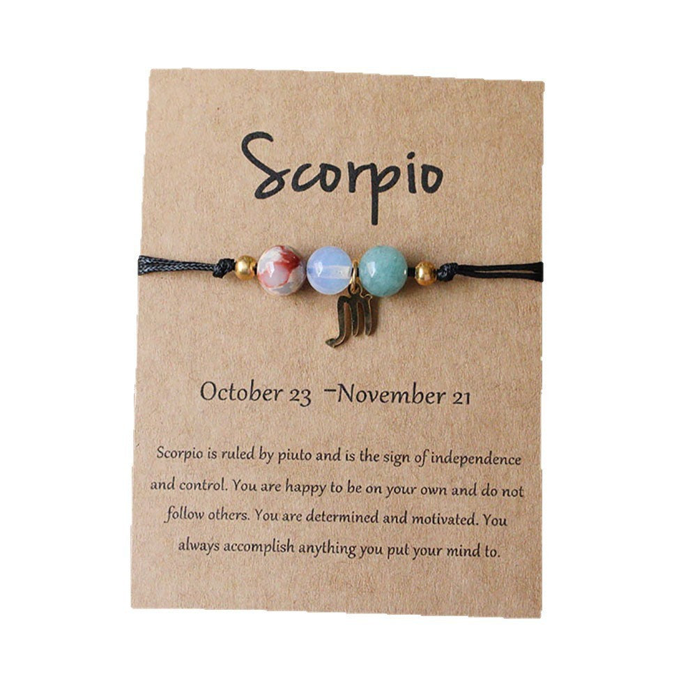 Bracelet zodiacal en perles de pierre naturelle