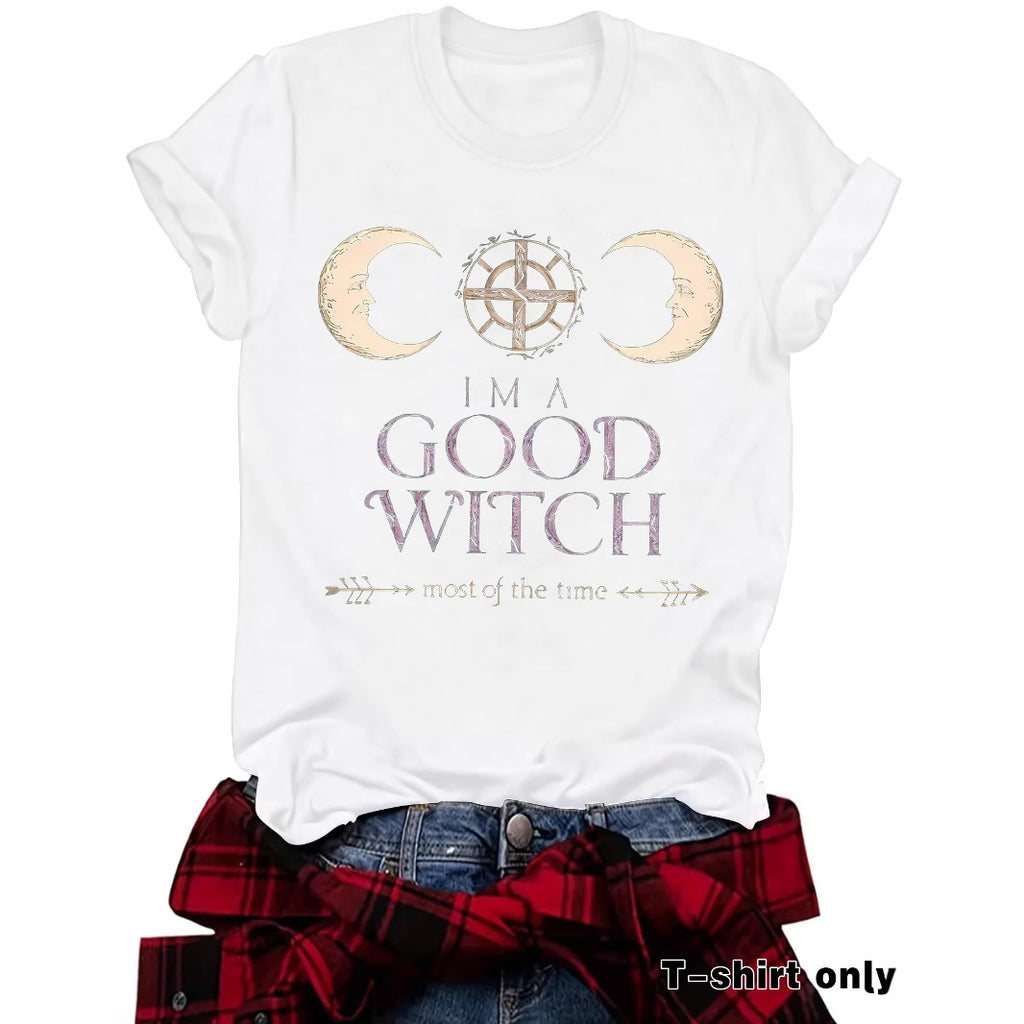 T-shirt imprimé à motif céleste de sorcière