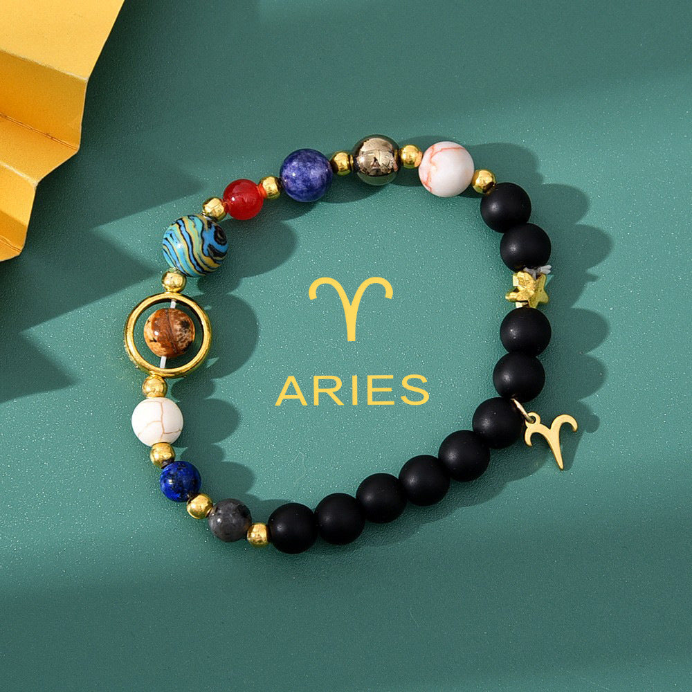 Bracelet zodiacal en perles de pierre naturelle