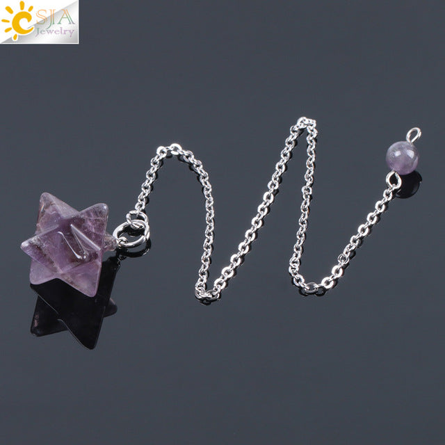Pendule Merkabah en pierre naturelle