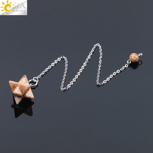 Pendule Merkabah en pierre naturelle