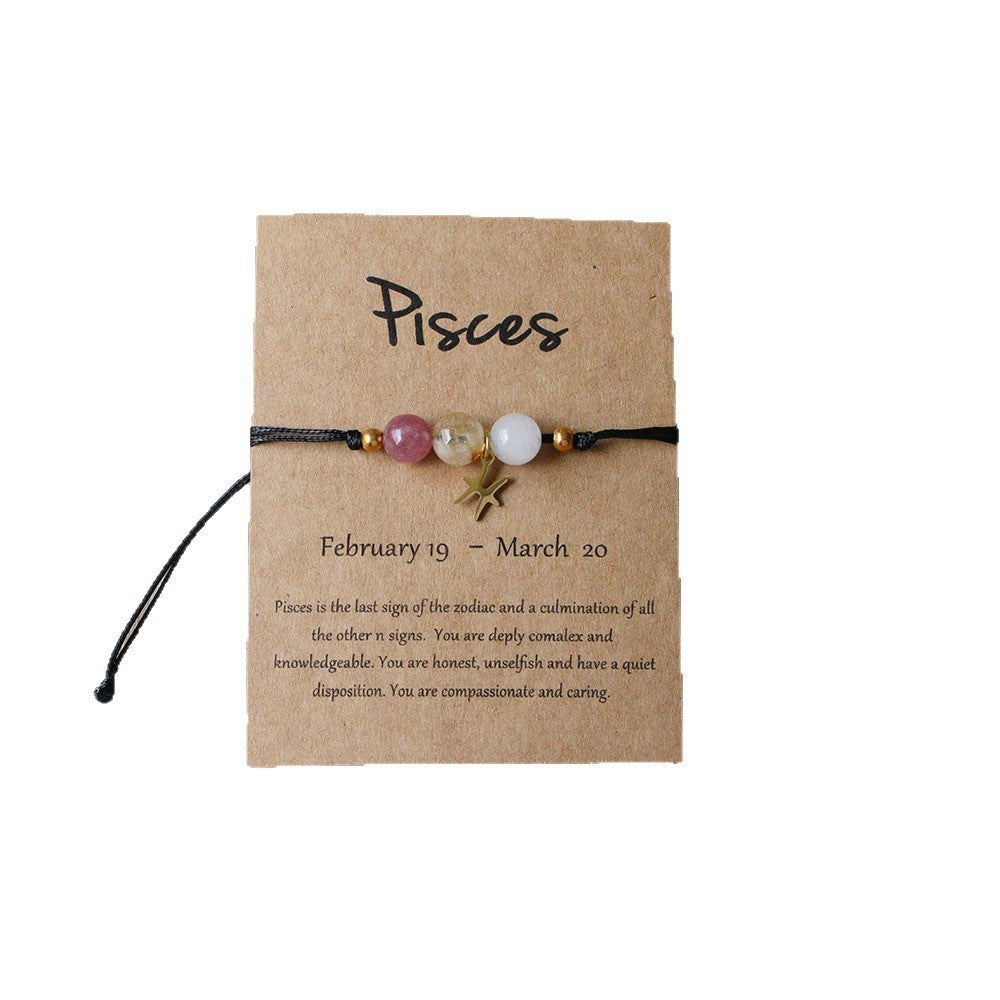 Bracelet zodiacal en perles de pierre naturelle