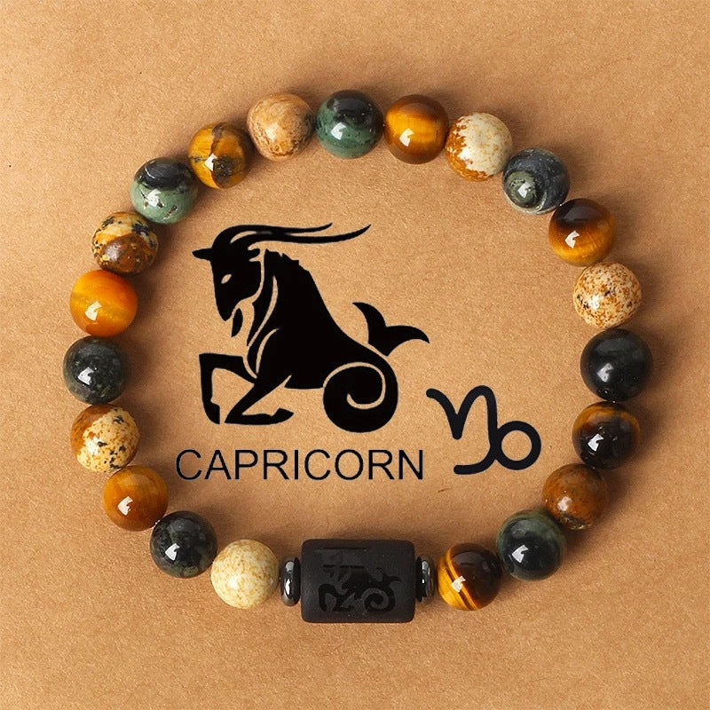 Bracelet zodiacal en perles de pierre naturelle
