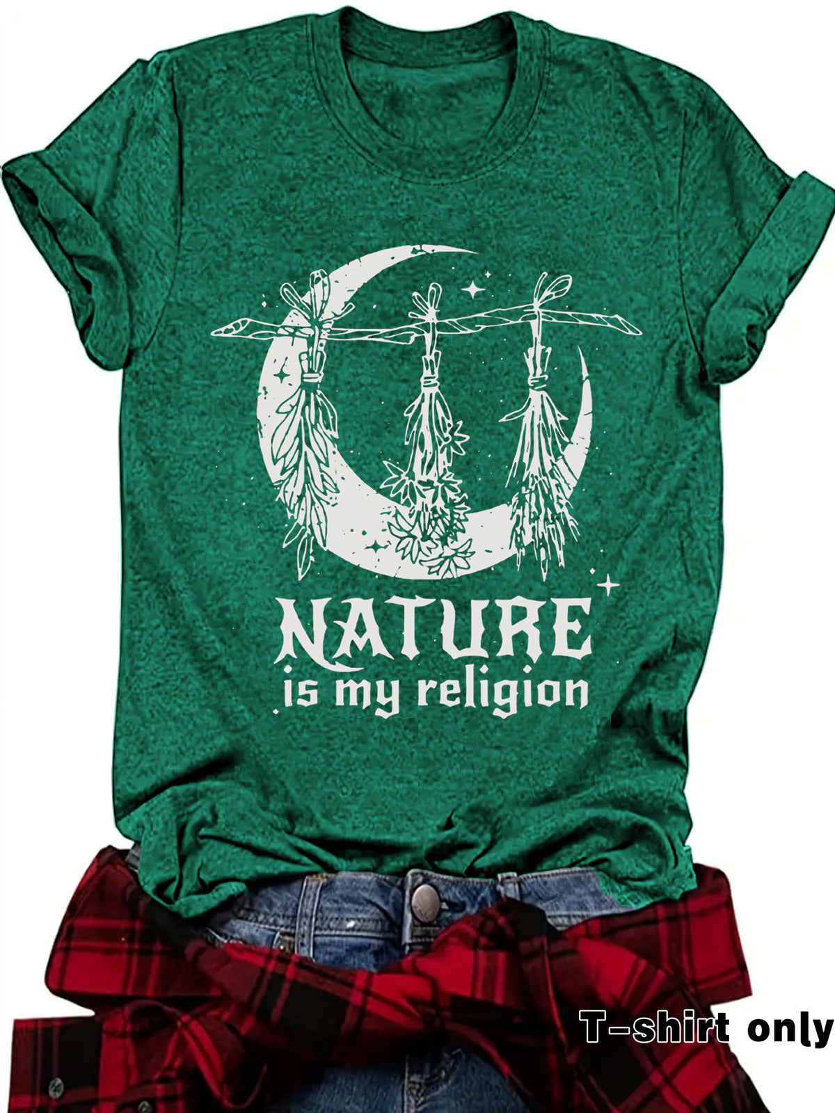 T-shirt imprimé à motif céleste de sorcière