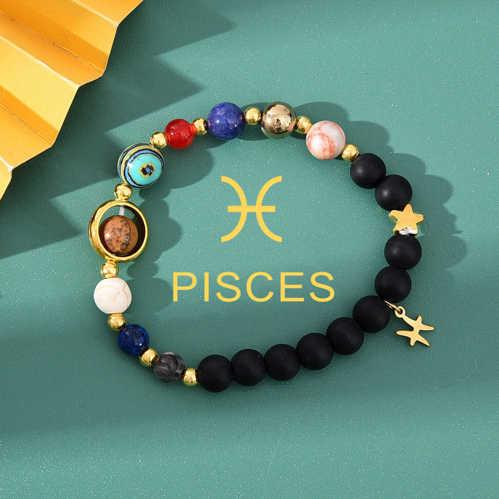 Bracelet zodiacal en perles de pierre naturelle