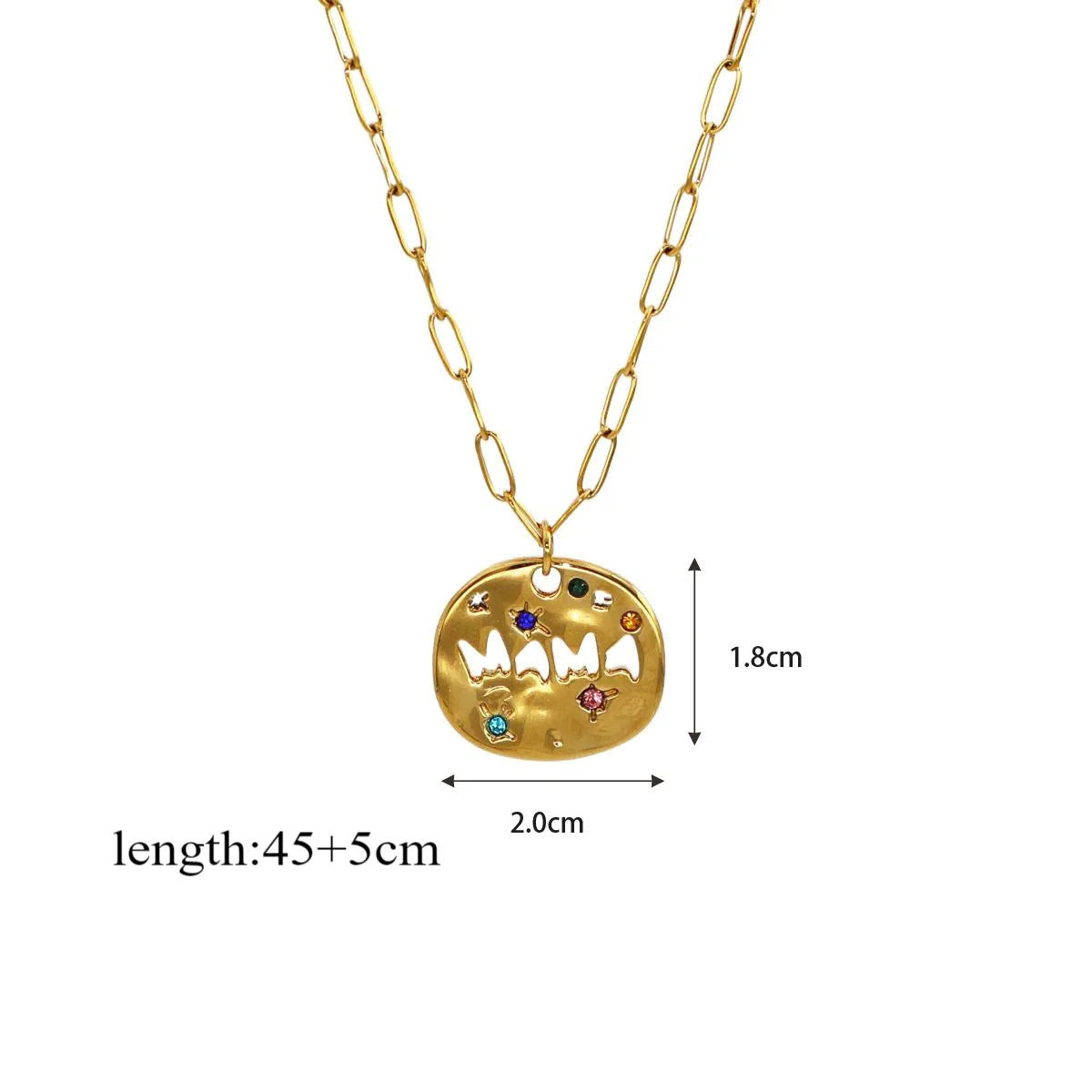 Collier rond à inscription Mama, Mom ou LOVE