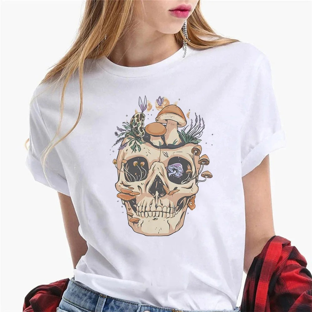 T-shirt graphique en coton à col rond