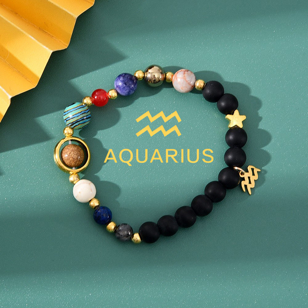 Bracelet zodiacal en perles de pierre naturelle