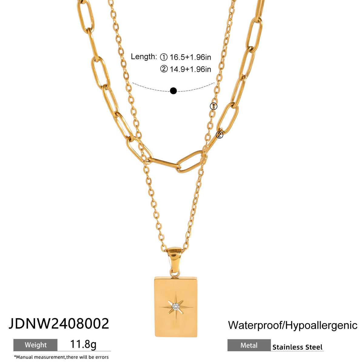 Collier doré double rang étoilé