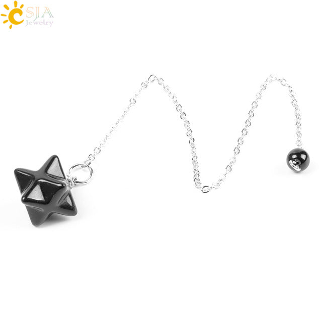 Pendule Merkabah en pierre naturelle