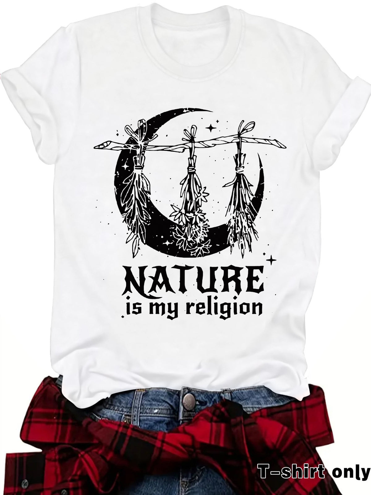 T-shirt imprimé à motif céleste de sorcière