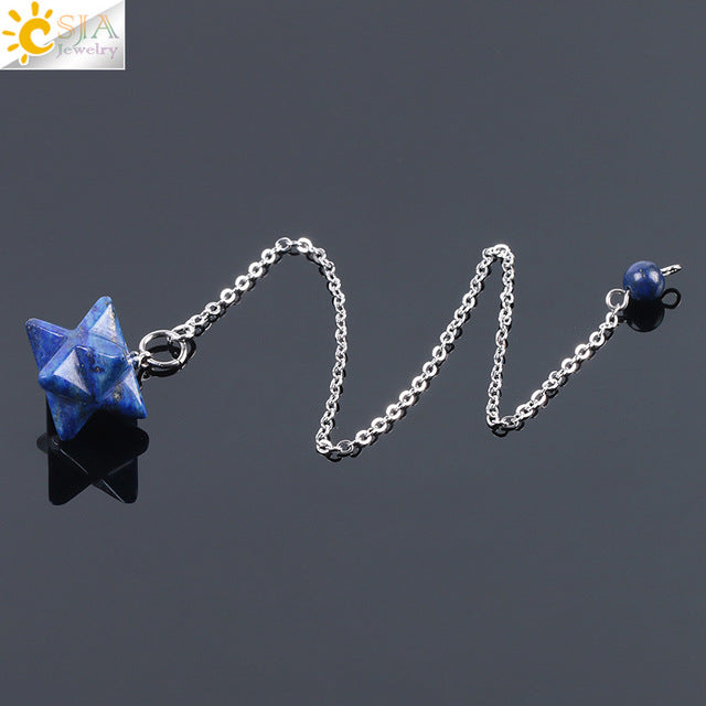 Pendule Merkabah en pierre naturelle