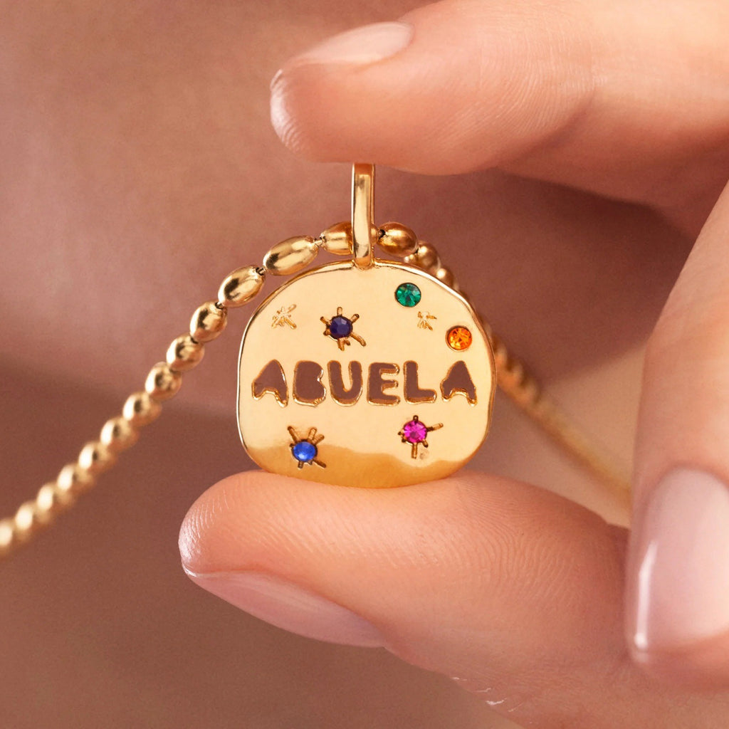Collier rond à inscription Mama, Mom ou LOVE