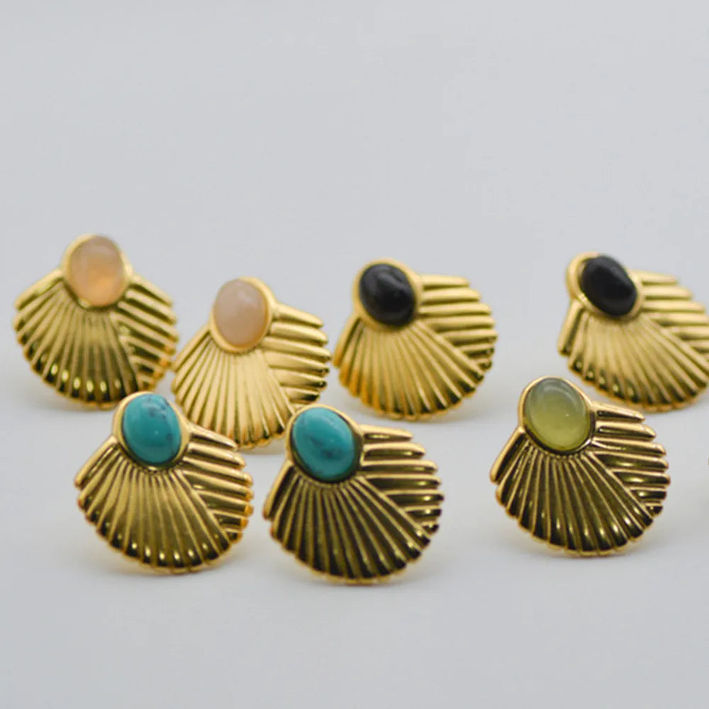 Boucles d’oreilles en métal à motif circulaire