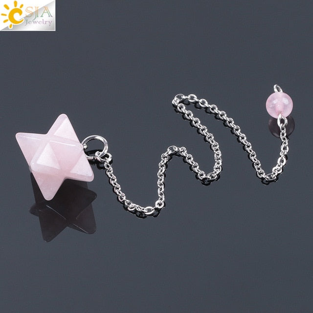 Pendule Merkabah en pierre naturelle