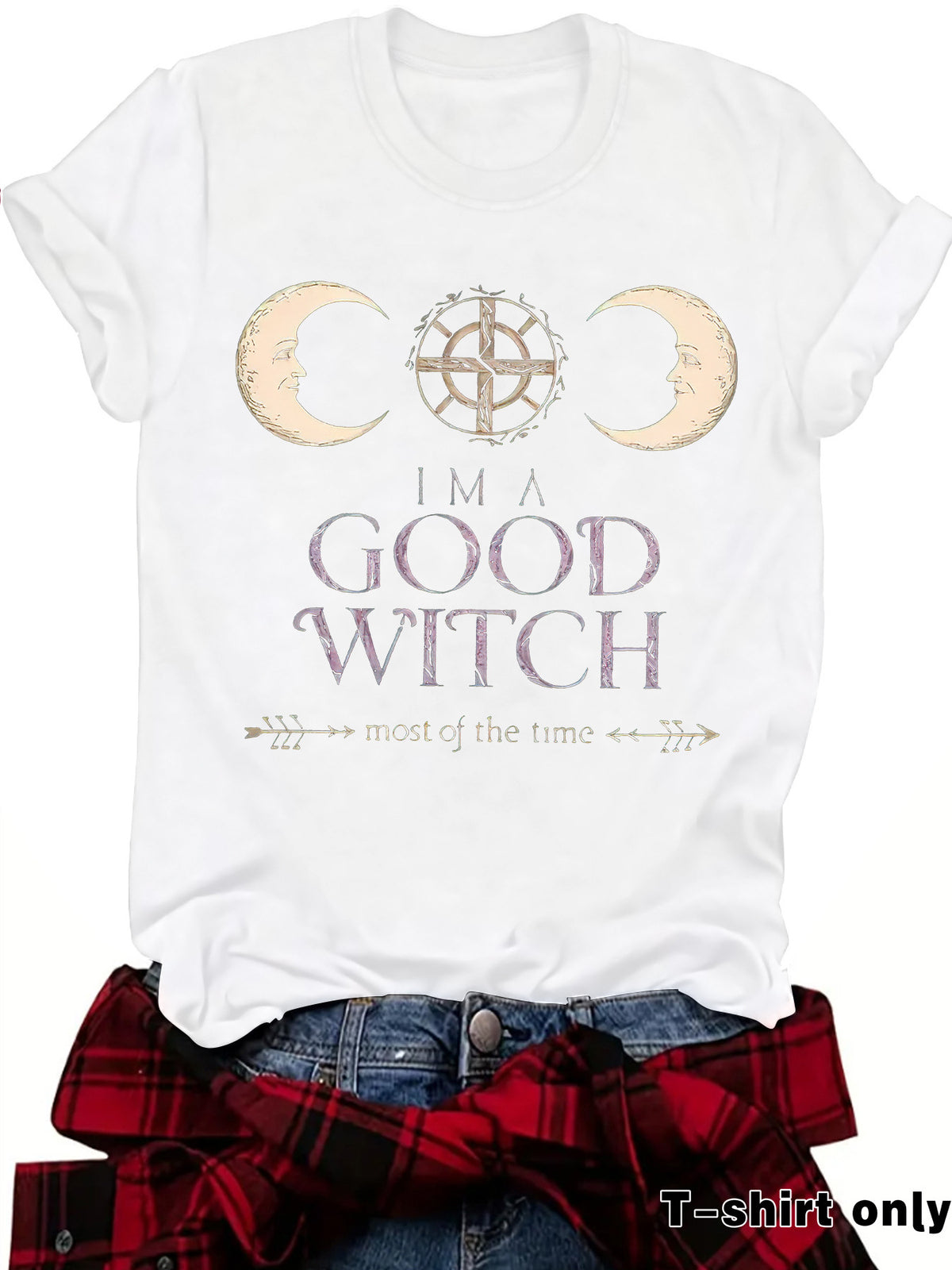 T-shirt imprimé à motif céleste de sorcière