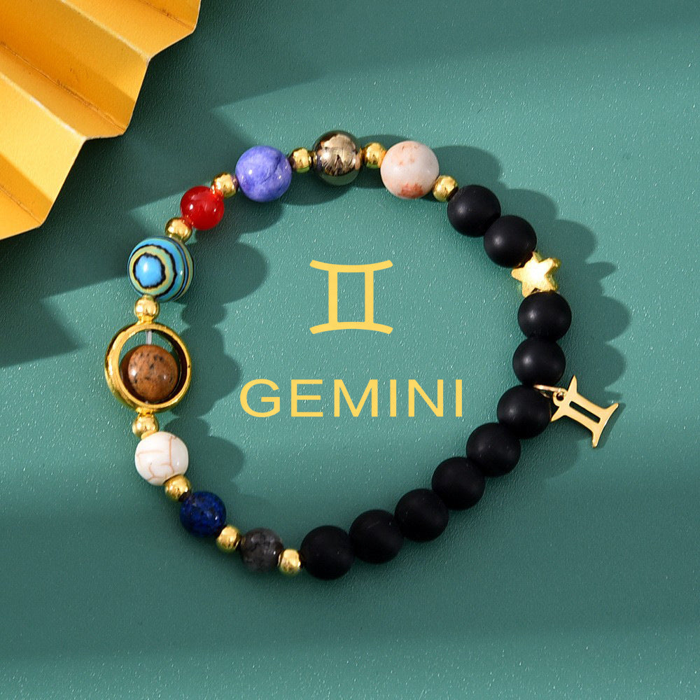 Bracelet zodiacal en perles de pierre naturelle