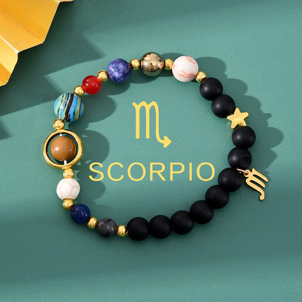 Bracelet zodiacal en perles de pierre naturelle