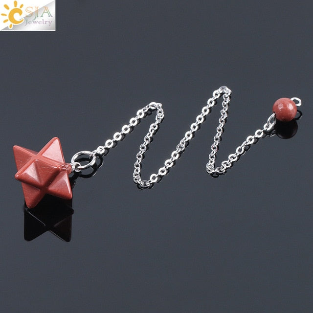 Pendule Merkabah en pierre naturelle