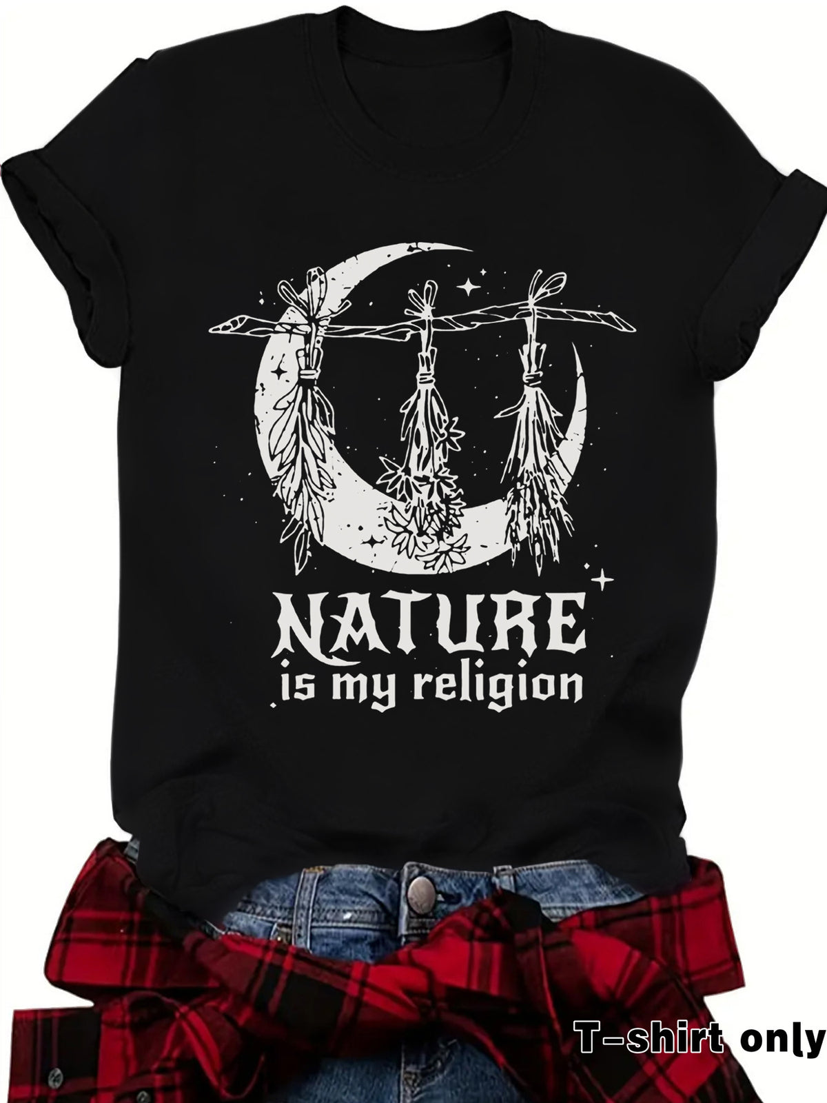 T-shirt imprimé à motif céleste de sorcière