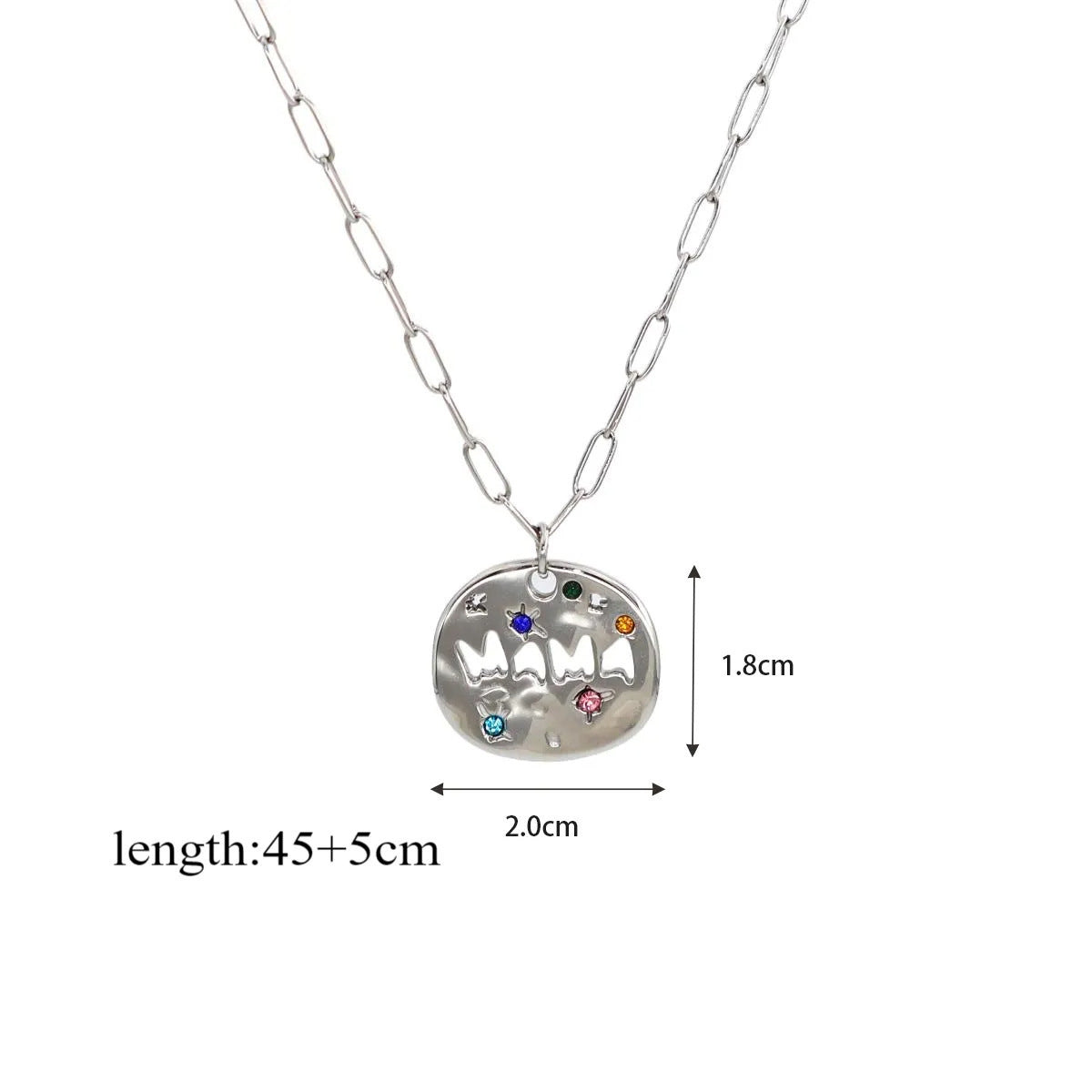 Collier rond à inscription Mama, Mom ou LOVE