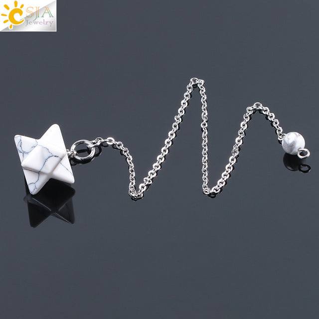 Pendule Merkabah en pierre naturelle