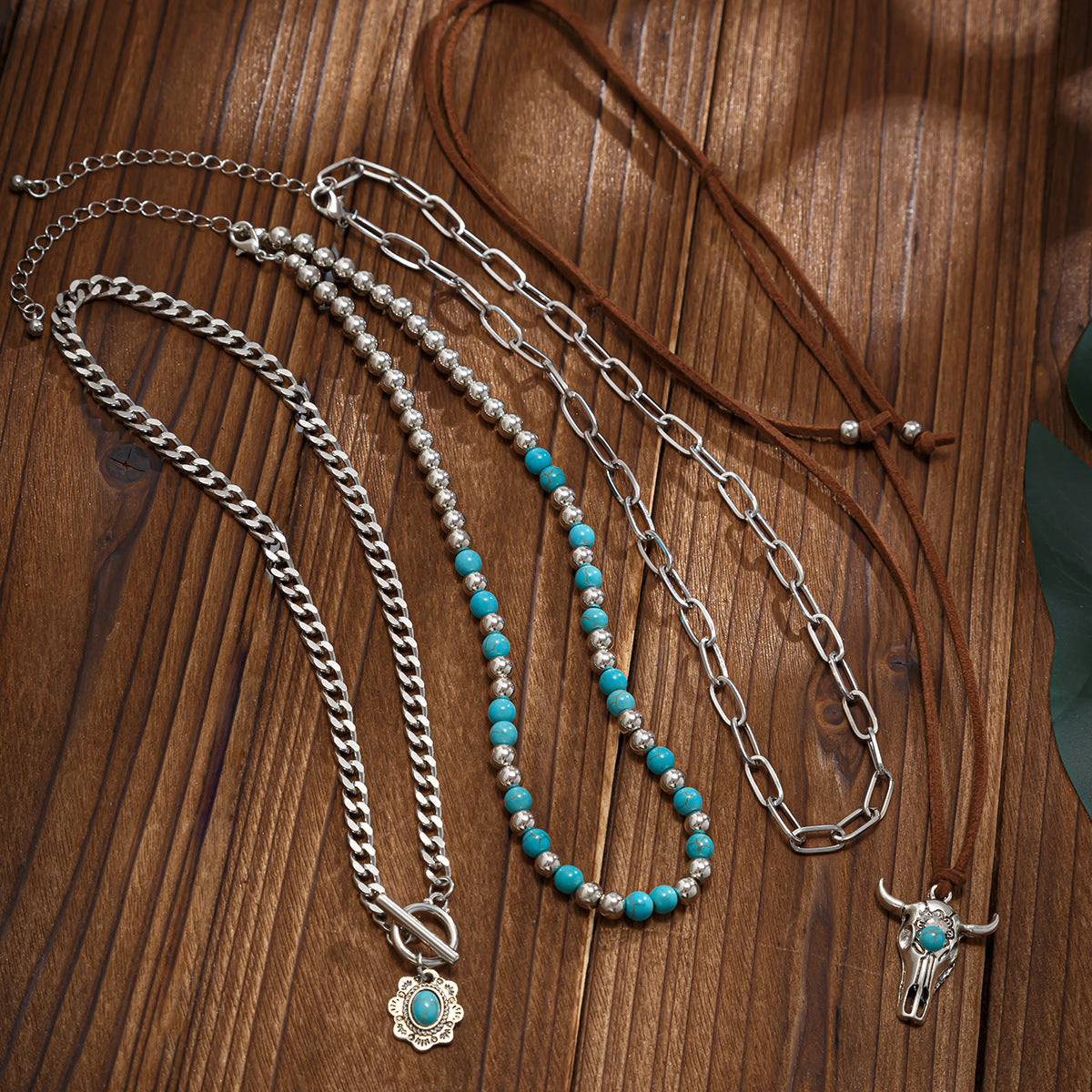 Collier bohème multirang turquoise
