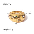 Bague hexagramme dorée en acier inoxydable et zircon | LSDJ
