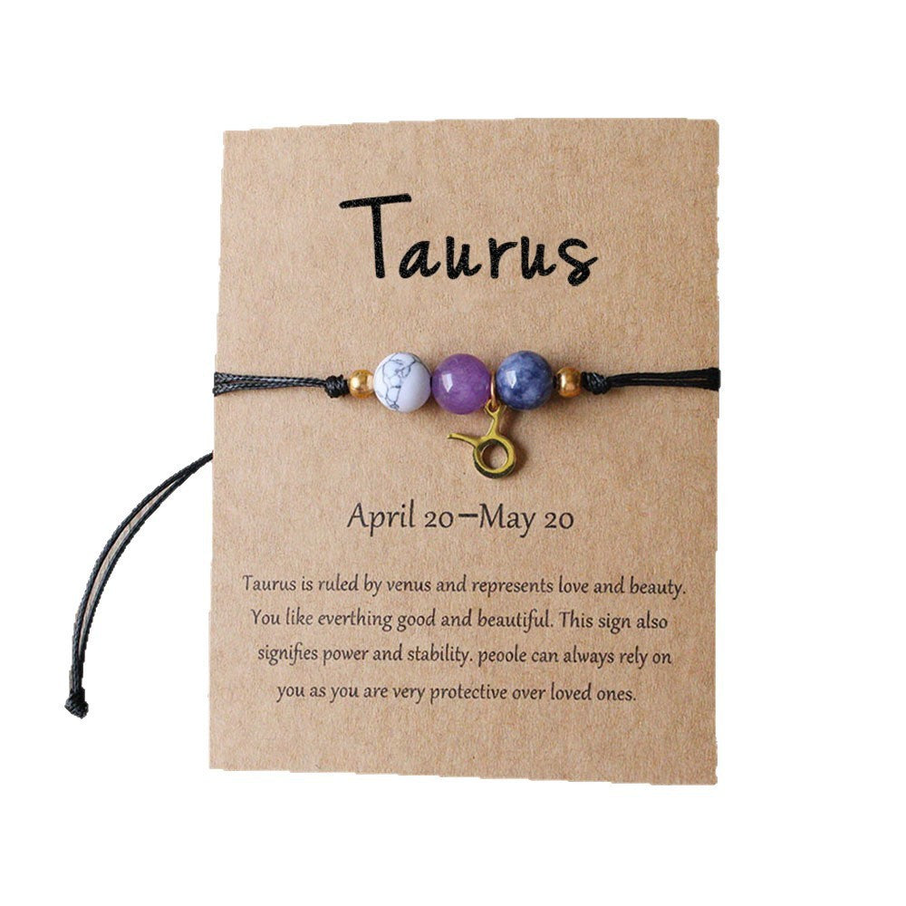 Bracelet zodiacal en perles de pierre naturelle