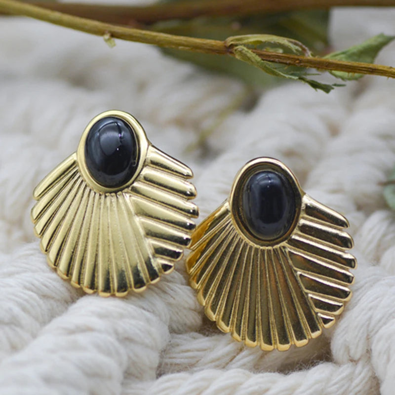 Boucles d’oreilles en métal à motif circulaire