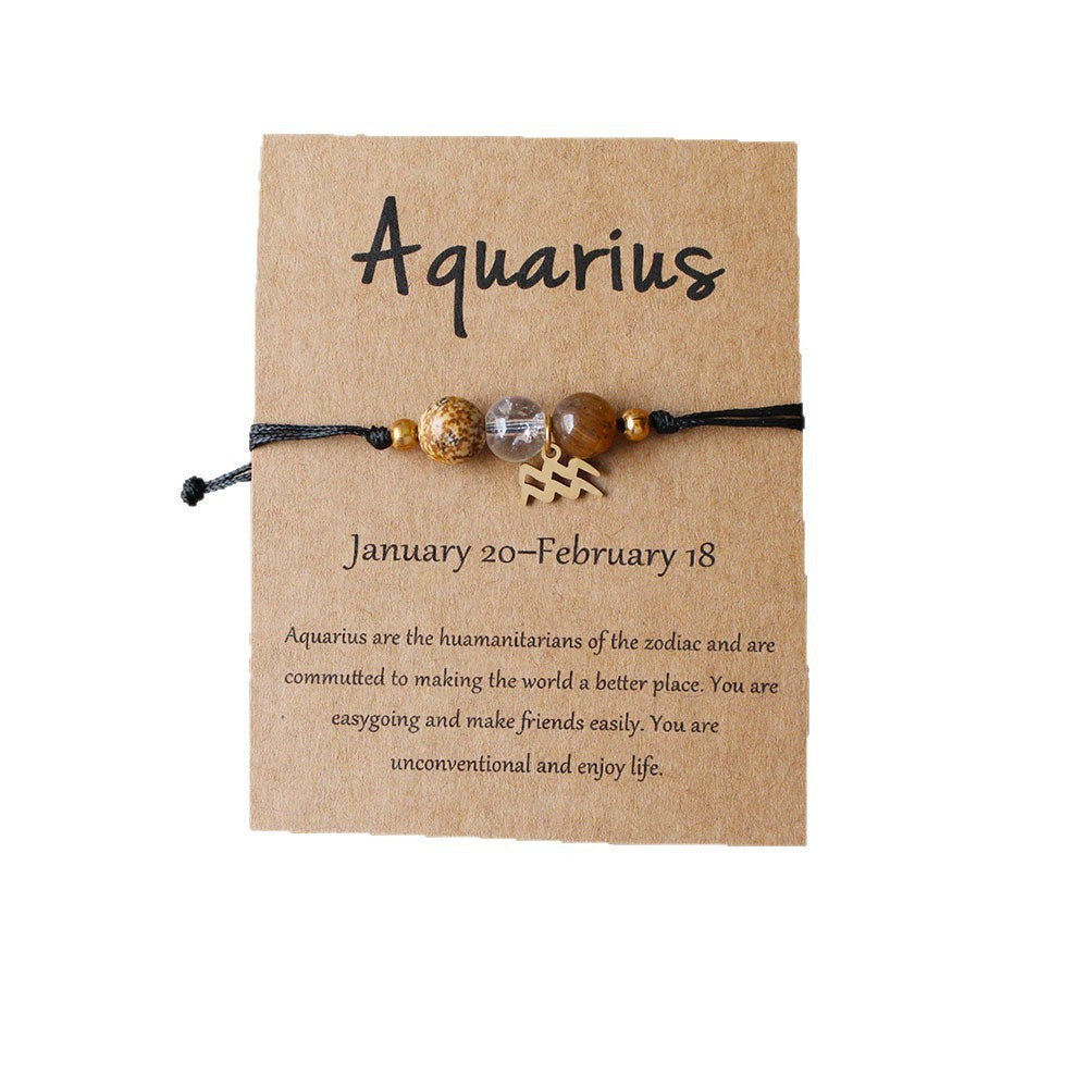 Bracelet zodiacal en perles de pierre naturelle