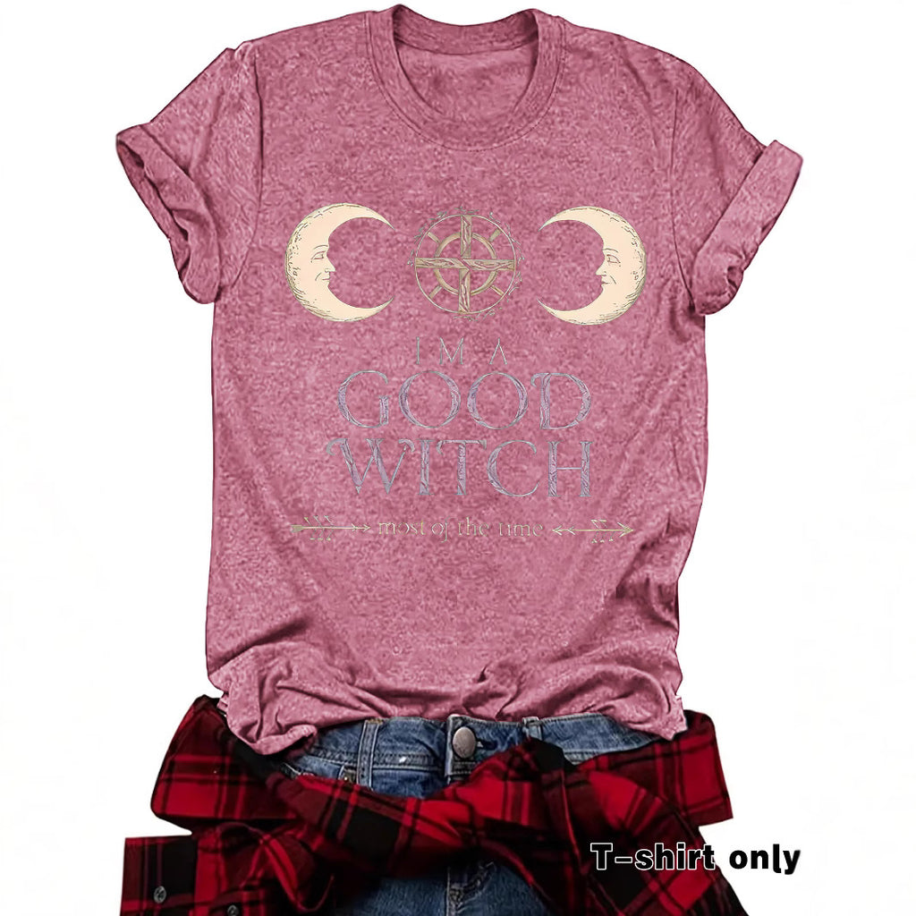 T-shirt imprimé à motif céleste de sorcière