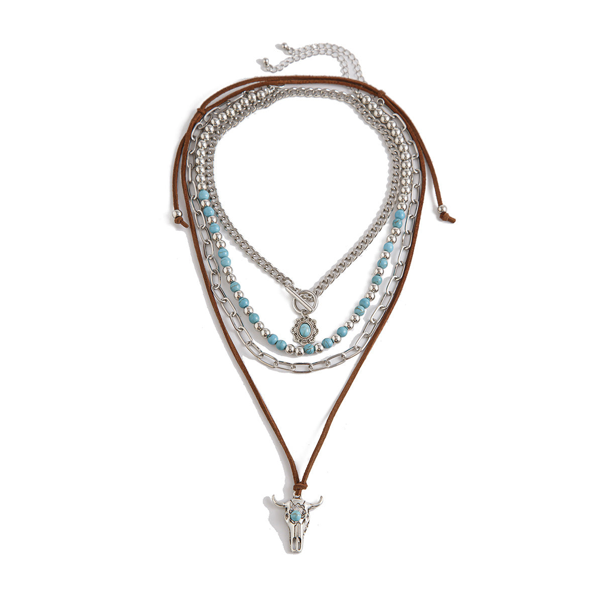 Collier bohème multirang turquoise