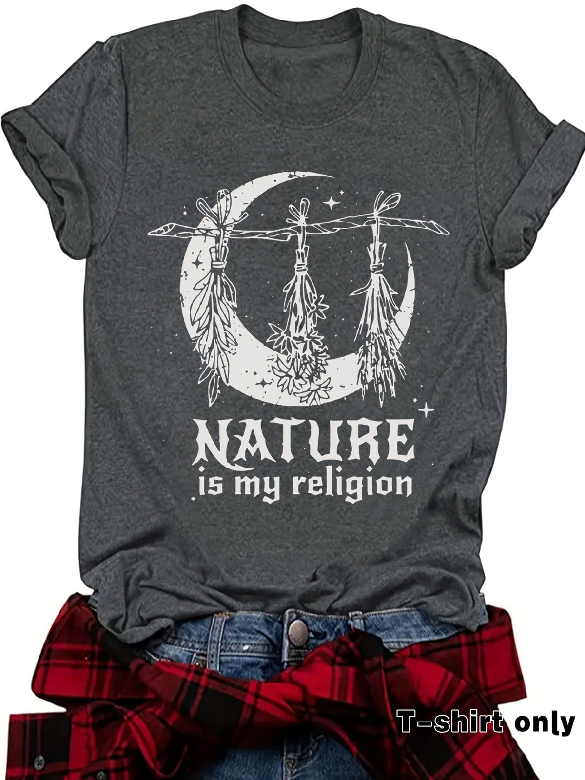 T-shirt imprimé à motif céleste de sorcière