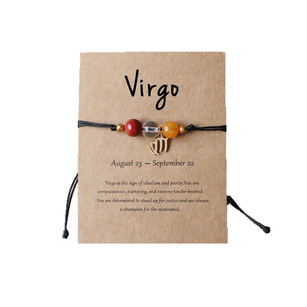 Bracelet zodiacal en perles de pierre naturelle