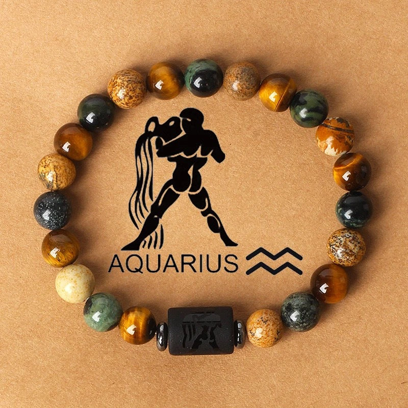 Bracelet zodiacal en perles de pierre naturelle