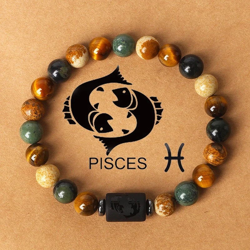 Bracelet zodiacal en perles de pierre naturelle