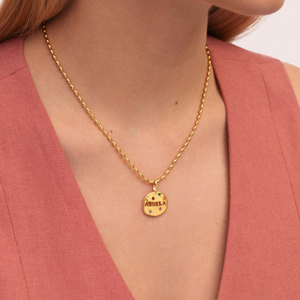 Collier rond à inscription Mama, Mom ou LOVE