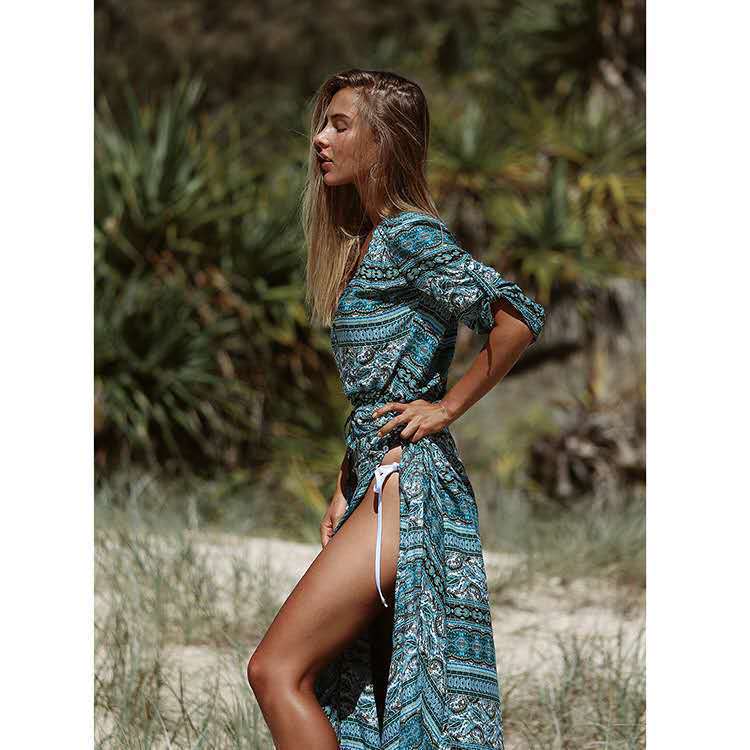 Robe longue bohème imprimée