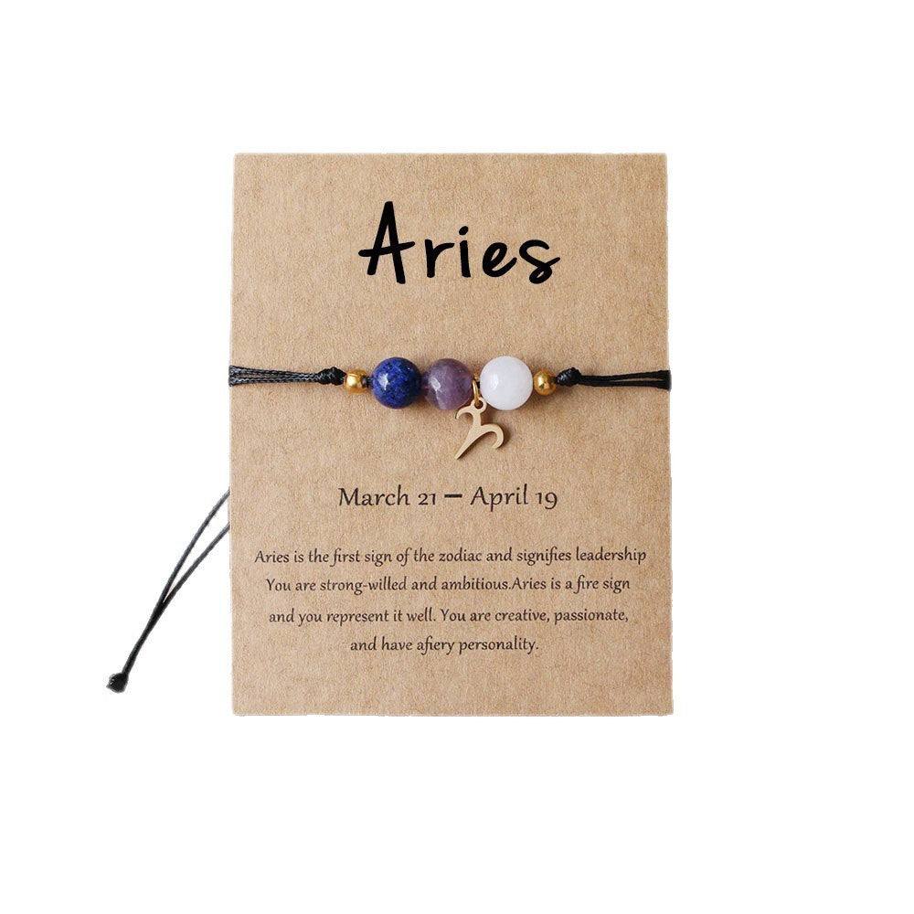 Bracelet zodiacal en perles de pierre naturelle