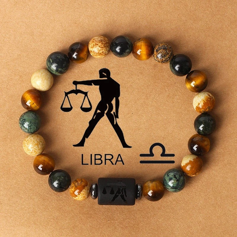 Bracelet zodiacal en perles de pierre naturelle