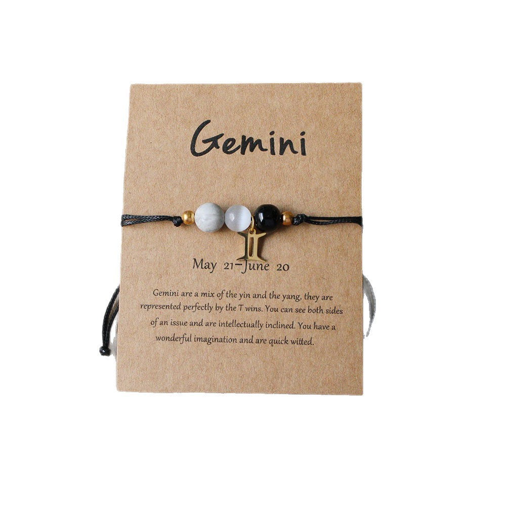 Bracelet zodiacal en perles de pierre naturelle