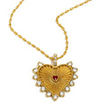 Collier cœur en acier inoxydable plaqué or 18 carats | LSDJ